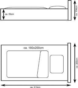 Posteľ Reve 180x200 cm, krémová látka