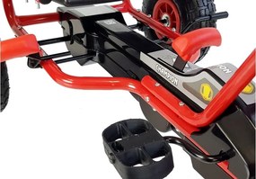 LEAN CARS Pedálová motokára A-18 s nafukovacími kolesami, červená