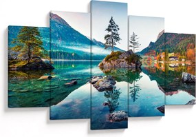 Obraz - Jazero Hintersee, Bavorské Alpy, Rakúsko (150x105 cm)
