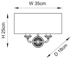 Endon 110726 - Nástenné svietidlo HIGHCLERE 2xE14/40W/230V béžová/mosadz