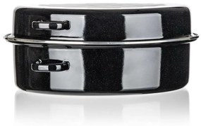Banquet 2-dielny oválny smaltovaný pekáč CULINARIA Black, 38 cm