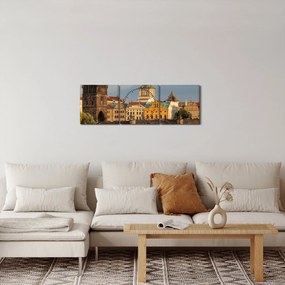 Obraz - Karlov most (s hodinami) (90x30 cm)