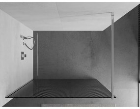 Mexen Kioto, sprchová zástena 140 x 200 cm, 8mm sklo s rebrovým vzorom, chrómový profil, 800-140-101-01-09