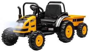 Elektrický traktor s prívesom Farmer žltý
