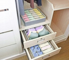Organizér na spodnú bielizeň, sada 4 ks, SPRINGOS - sivý