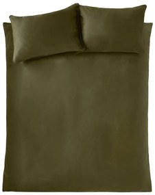 Kaki zamatové obliečky na dvojlôžko/predĺžené 230x220 cm Kingsley – Catherine Lansfield