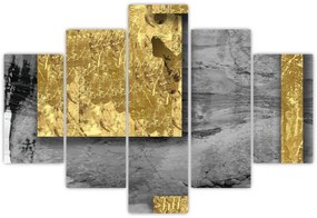Obraz - Zlaté štvorce N⁰2 (150x105 cm)