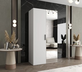 Šatníková skriňa 100 cm Borry 2 (biela + čierna). Akcia -19%. Vlastná spoľahlivá doprava až k Vám domov. 1125802