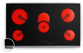 Klarstein Verosteel sklokeramická varná doska, Minimalistická, výkonná, 5 varných zón, 8400 W, 90 cm