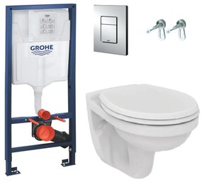 GROHE G+V 1 - set 5v1- Rapid SL pre WC + tlačidlo + úchyty + závesné WC Vima + WC sedátko