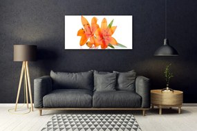 Obraz na akrylátovom skle Oranžové kvety 100x50 cm
