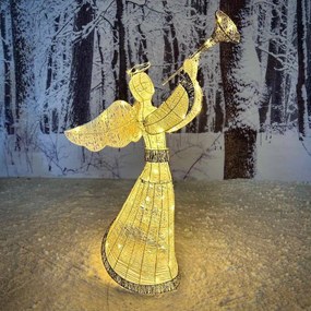 DECOLED Svetelný anjel 122 cm, IP44, teplá biela