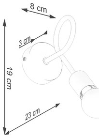 Sollux SL.1454 - Nástenná lampa LEVAR 1xE27/15W/230V čierna