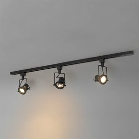 Priemyselný koľajnicový systém s 3 reflektormi 1-fázový čierny - Suplux