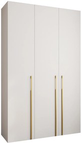 Šatníková skriňa 150 cm Carmela 40-3 (biela + zlatá). Akcia -20%. Vlastná spoľahlivá doprava až k Vám domov. 1126610