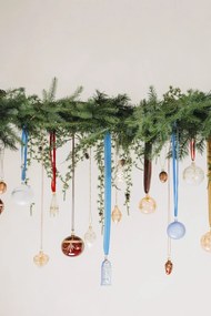 Bella Rose Sklenená vianočná ozdoba Domček Svetlomodrý Mat