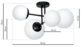 Prisadený luster LIMA 4xE14/40W/230V