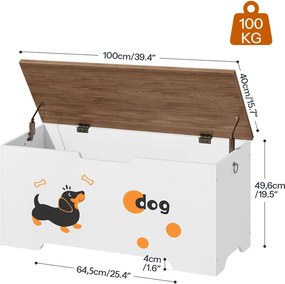 Truhla s úložným prostorem a lavicí Mallis 100 cm bílá/ořech