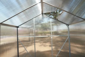 Skleník so základňou BestBerg BBGH‑406S / 2,5 m² / 130 × 190 × 194 cm / strieborná