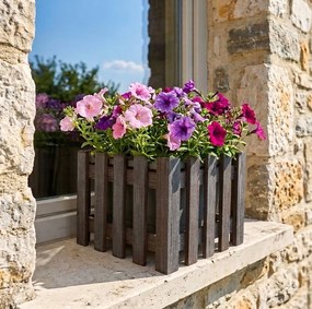 AMADEA Drevený obal na kvetináč tmavý, 27x27x21 cm Český výrobok