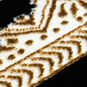 Dywany Łuszczów, Kusový koberec Allure 1965 black/gold, 140x190, čierna, kancelária