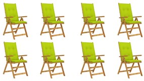 Skladacie záhradné stoličky s podložkami 8 ks akáciový masív 3075080