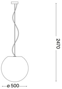 Ideal Lux - Luster na lanku CARTA 1xE27/25W/230V pr. 50 cm biela