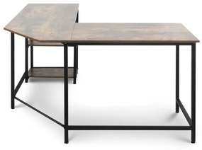 MIADOMODO Písací stôl 138 x 138 x 76 cm, hnedá/čierna