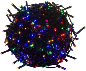 VOLTRONIC Vianočná reťaz 10 m, 100 LED, farebné,zelený kábel