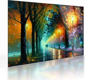 Sklenený obraz - Nočná prechádzka (70x50 cm)