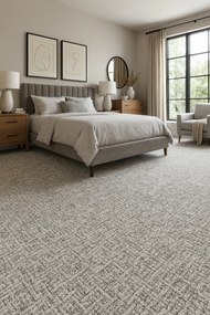 Timzo, Metrážny koberec Olympic 2816 grey/beige, na mieru, šíře 3m,4m,5m, šedá, filc, obývacia izba