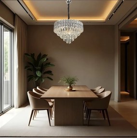 Toolight Toolight, krištáľové závesné svietidlo 50cm, 7xE14, G055-CP, chróm, OSW-08949