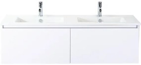 Kúpeľňový nábytkový set Sanox Frozen farba čela biela vysoko lesklá ŠxVxH 141 x 42 x 46 cm s keramickým umývadlom