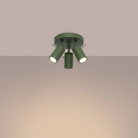 Stropné svietidlo Ring, 3x olivové kovové tienidlo, (možnosť polohovania)