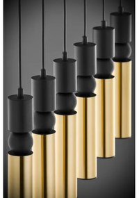 Jupiter 2008 - Luster na lanku ALAS 6xGU10/10W/230V zlatá/čierna