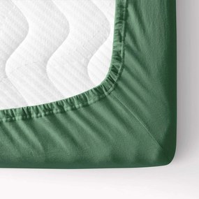 Goldea plachta jersey s napínacou gumou - tmavo zelená 180 x 200 cm