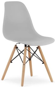 Set 4 stoličiek OSAKA sivé / čierne nohy