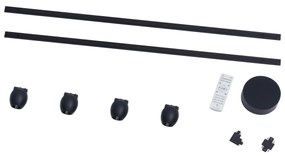 Moderný koľajnicový systém s 4 čiernymi bodovými svetlami 1-fázový - Magnetic Zagaye