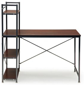 ModernHome Kancelársky písací stôl s regálom - hnedý, ZIWT-08A