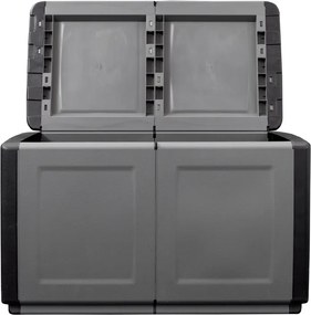 Plastový odkladací box s vekom, 960x570x530 mm, sivý
