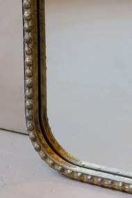 Mosadzné antik kovové nástenné zrkadlo s kvetom Ariel - 90*2*180 cm