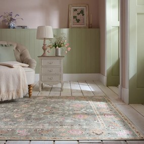 Svetlozelený prateľný koberec 152x230 cm Una Floral – Flair Rugs