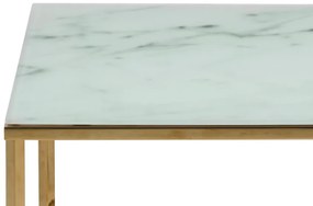 Alisma príručný stolík 50x50 biela / zlatá