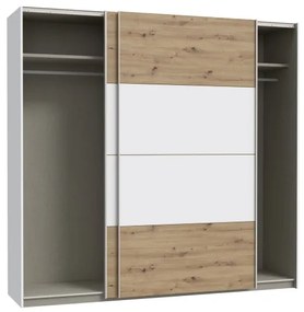 Šatníková skriňa KARO 220x210 cm biela/dub artisan