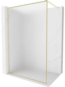 Mexen Kioto-F, sprchová zástena s rámom 90 x 202 cm, 8 mm sklo námraza, zlatý matný profil, 800-090-104-55-30