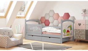 Detská posteľ s tabuľou Amely - Farba šedý, rozmer 80x180