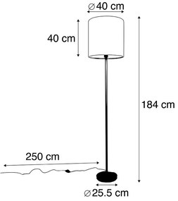 Stojaca lampa čierna tienidlo s dizajnom páva zlatý interiér 40 cm - Simplo
