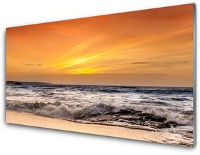 Skleneny obraz More slnko vlny krajina 120x60 cm