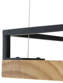 Inteligentné závesné svietidlo čierne s drevom 4-svetlo vrátane Wifi G95 - Shelf