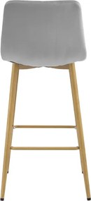 Barová stolička NADO zamatová, svetlosivá / hnedá
